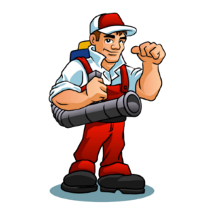 A cartoon picture of a man holding a wrench.